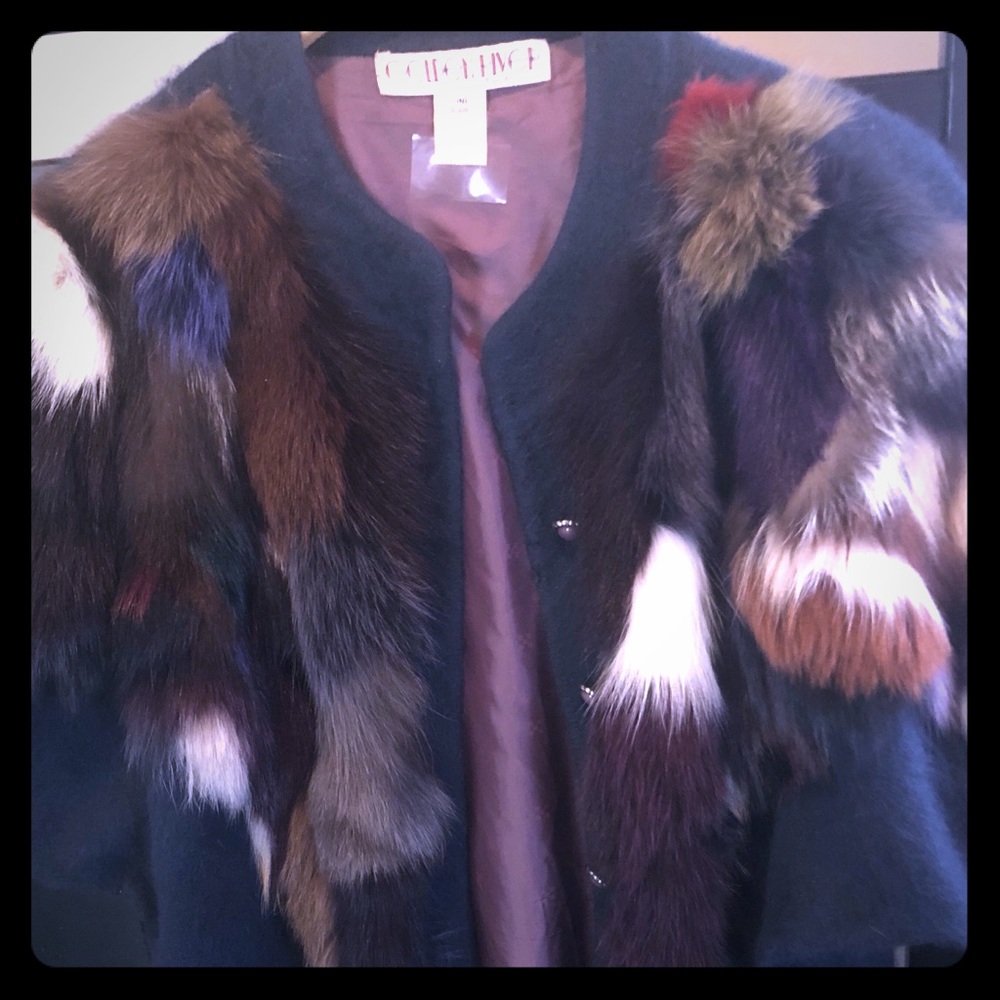 Cashmere/Fur Sweater Jacket